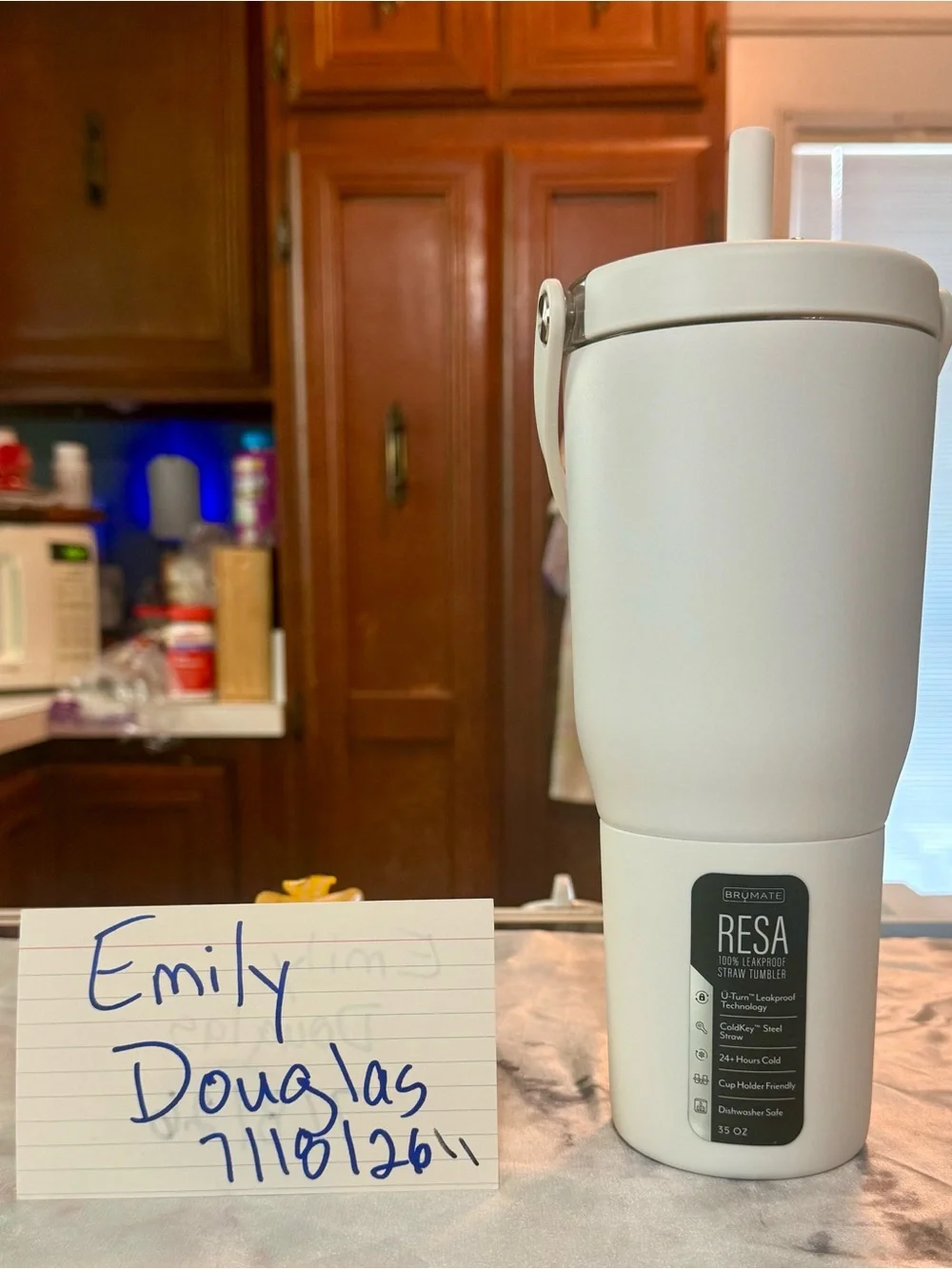 Brumate RESA 35 oz Insulated Tumbler with Straw in Corporate White (HTF)